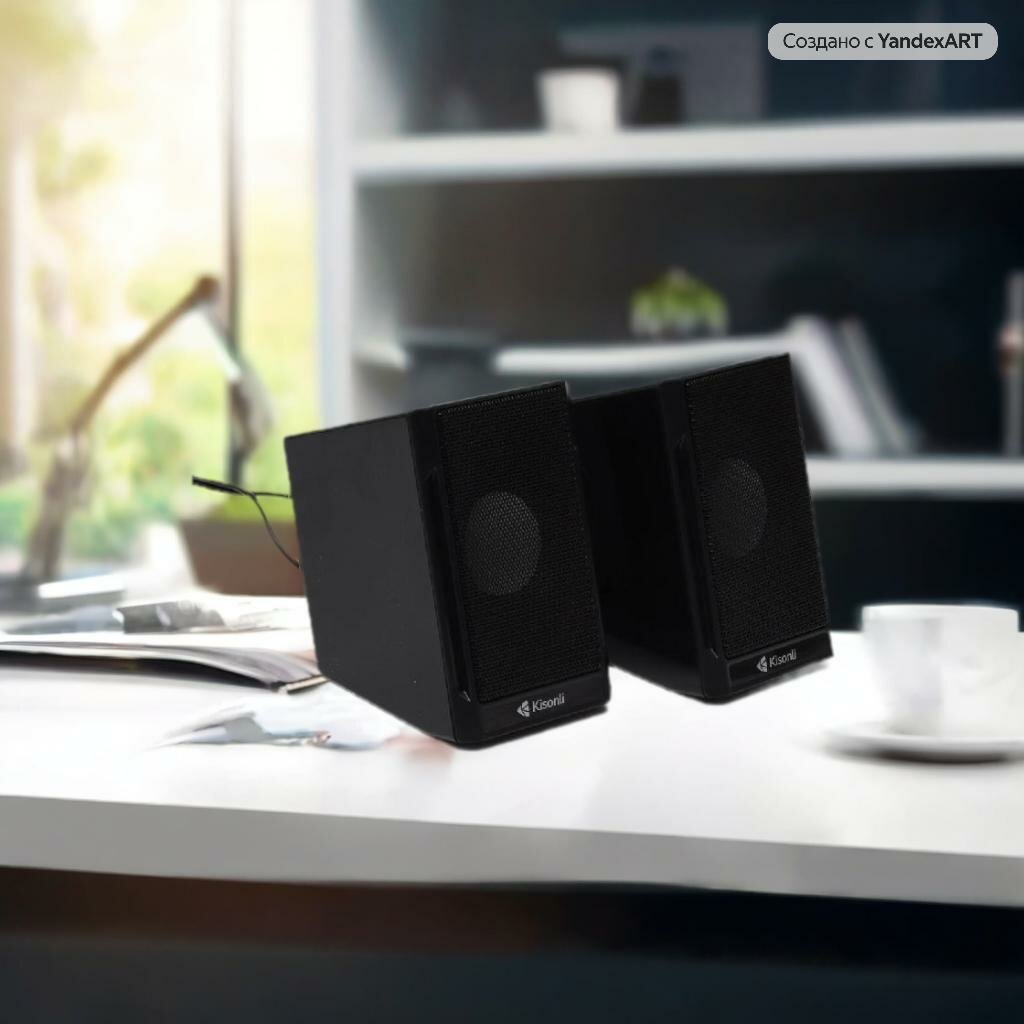 Акустика Kisonli Т020: портативная стерео система с USB-питанием и 3,5 мм разъемом — фото 1