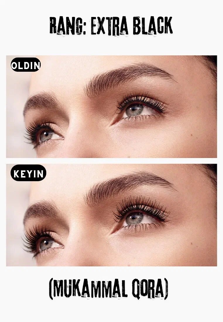 Тушь для ресниц для чувствительных глаз, удлинение до 60%, черная, 8мл