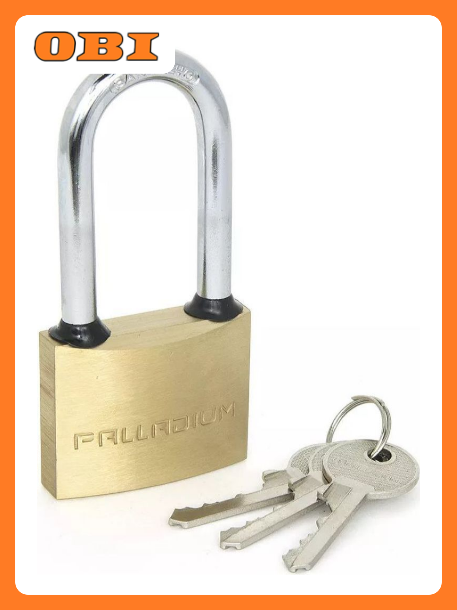 Замок навесной Palladium 301B-50L латунь 3 ключа золотистый