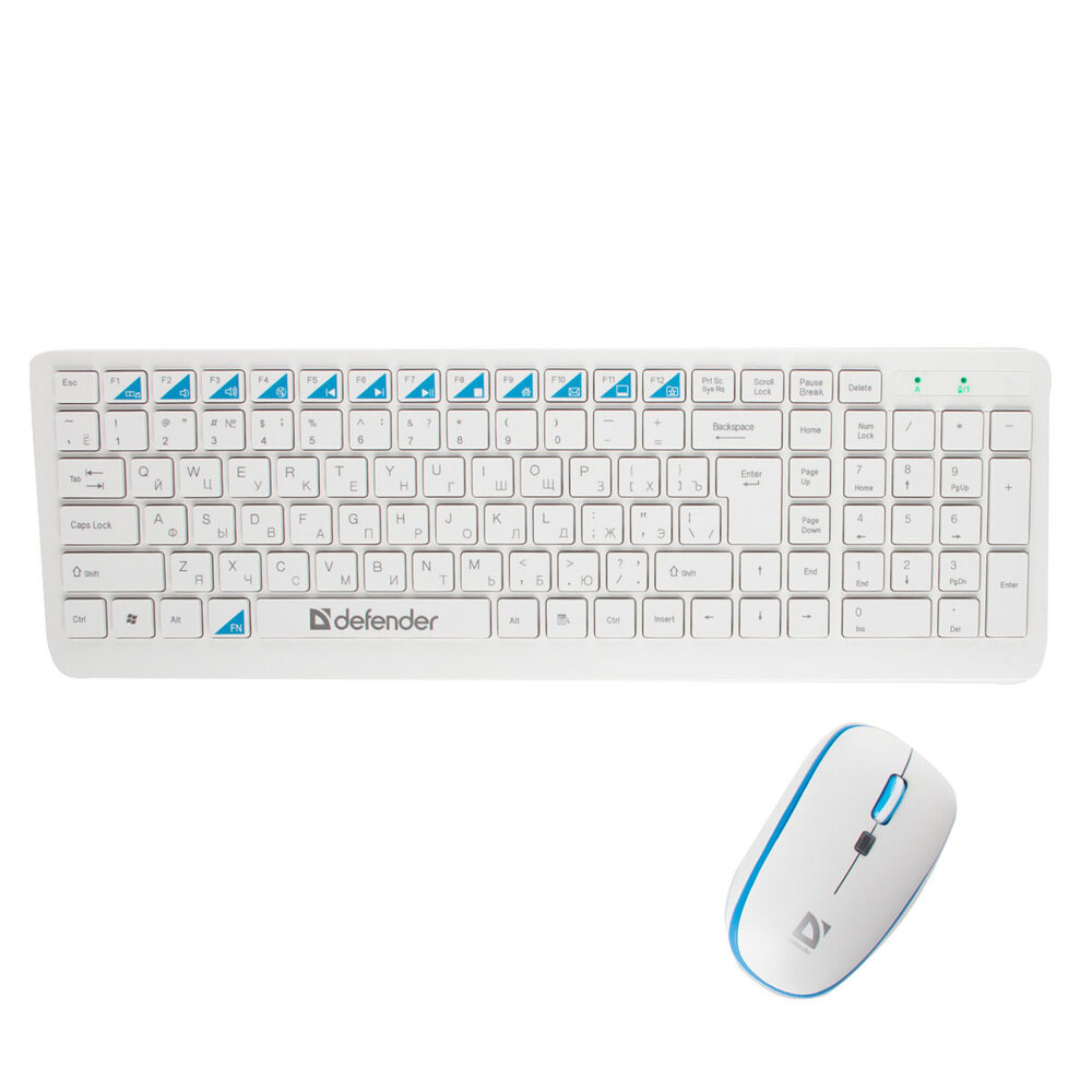 Комплект клавиатура + мышь Defender Skyline 895 Nano W (белый) Кл:104, 1000/1500/2000dpi