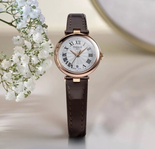 Наручные часы TISSOT, золотой, белый — фото 1