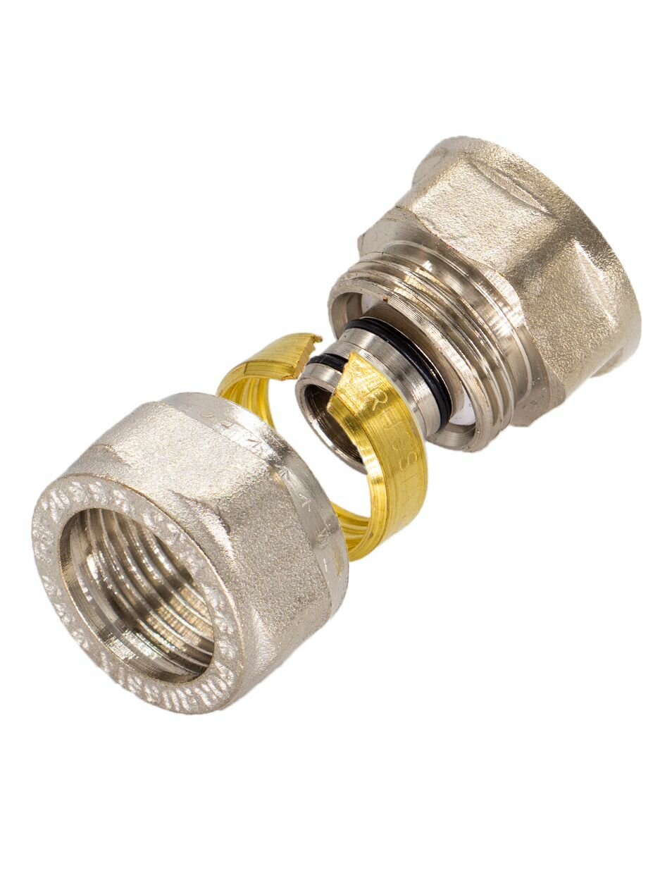 Переходное соединение CTM CCF01612, внутренняя резьба, 16x1/2", латунь, никелированное покрытие — фото 1