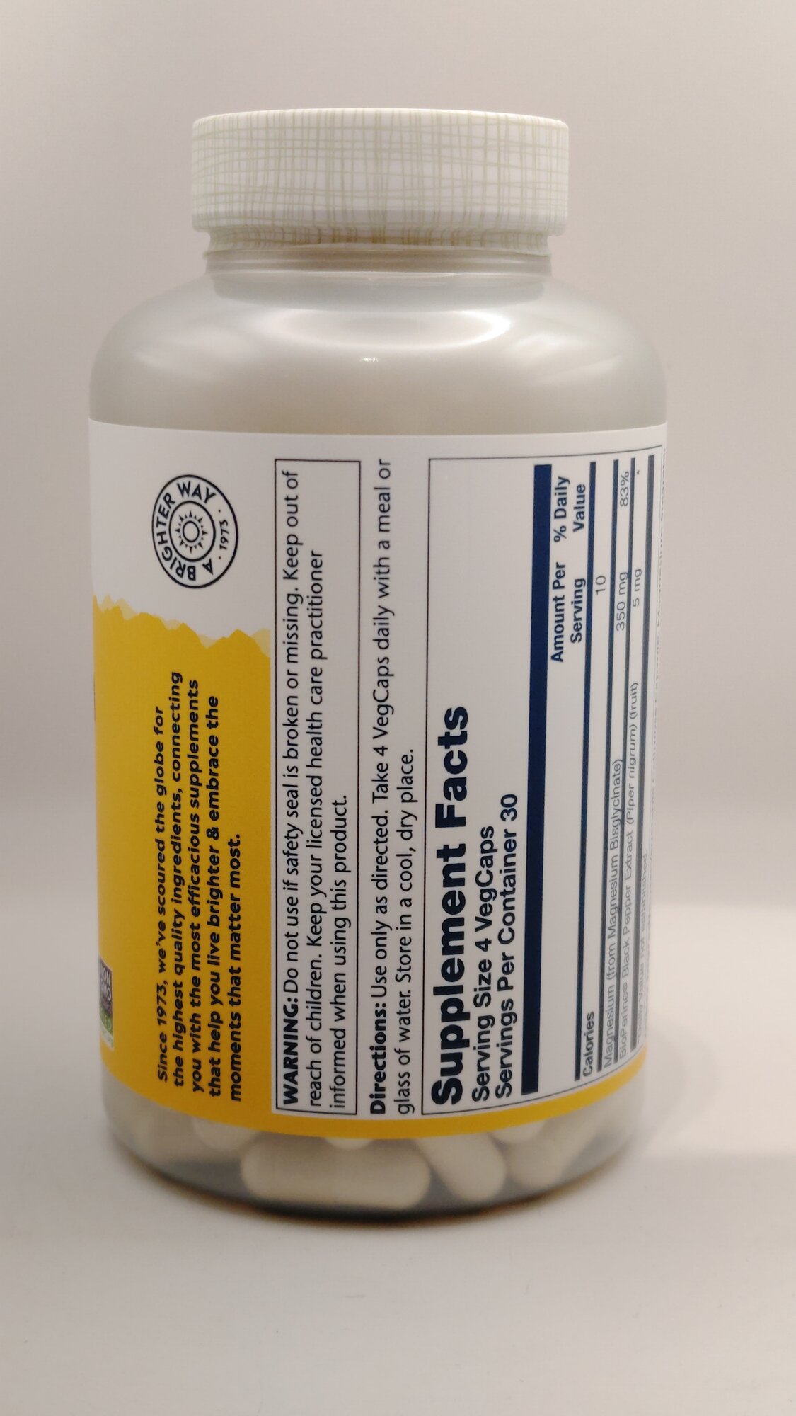 Solaray "Magnesium Glycinate", Глицинат магния 350 мг без ГМО, — фото 1