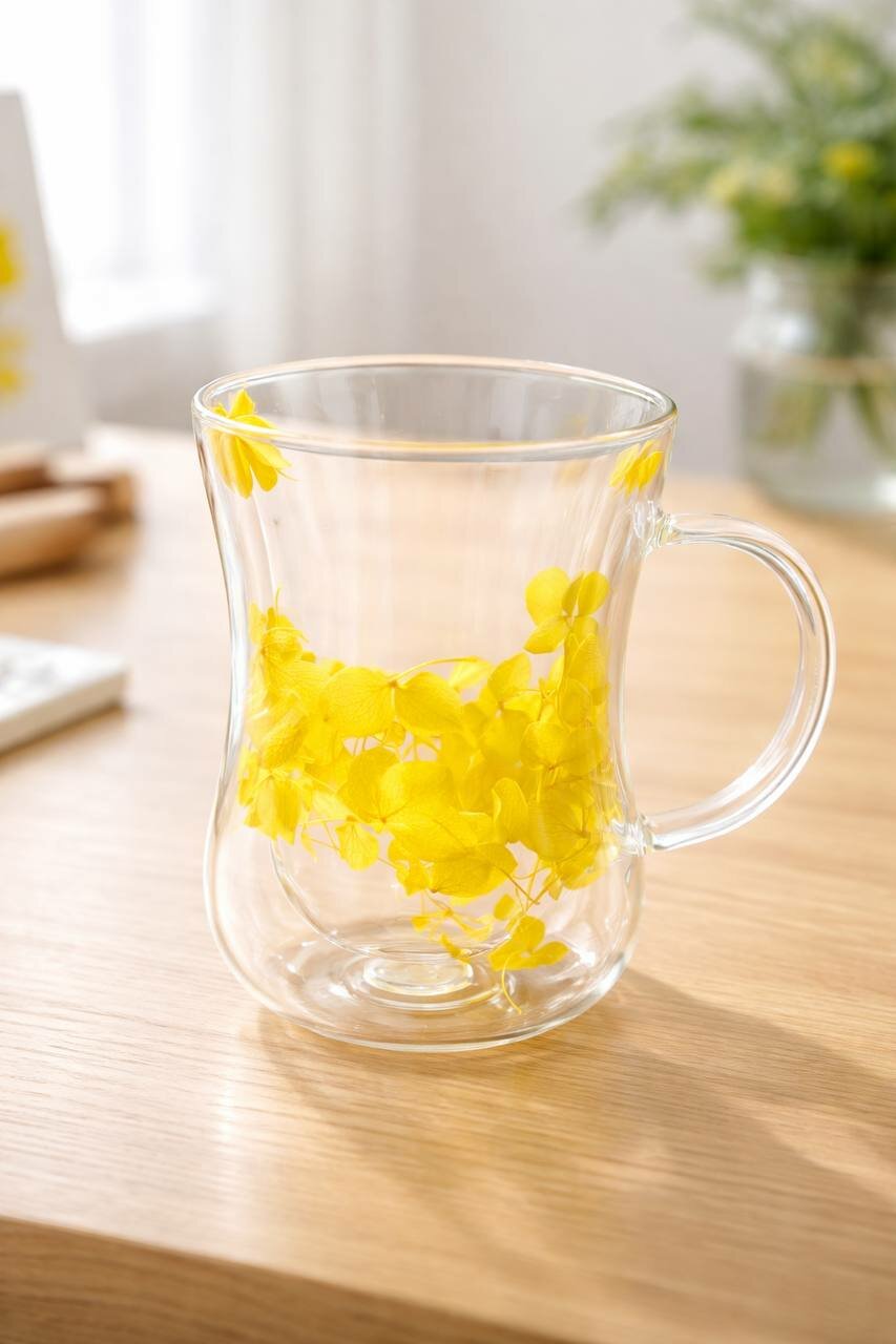 Двустенная стеклянная кружка — 150 мл Элегантная двустенная стеклянная кружка