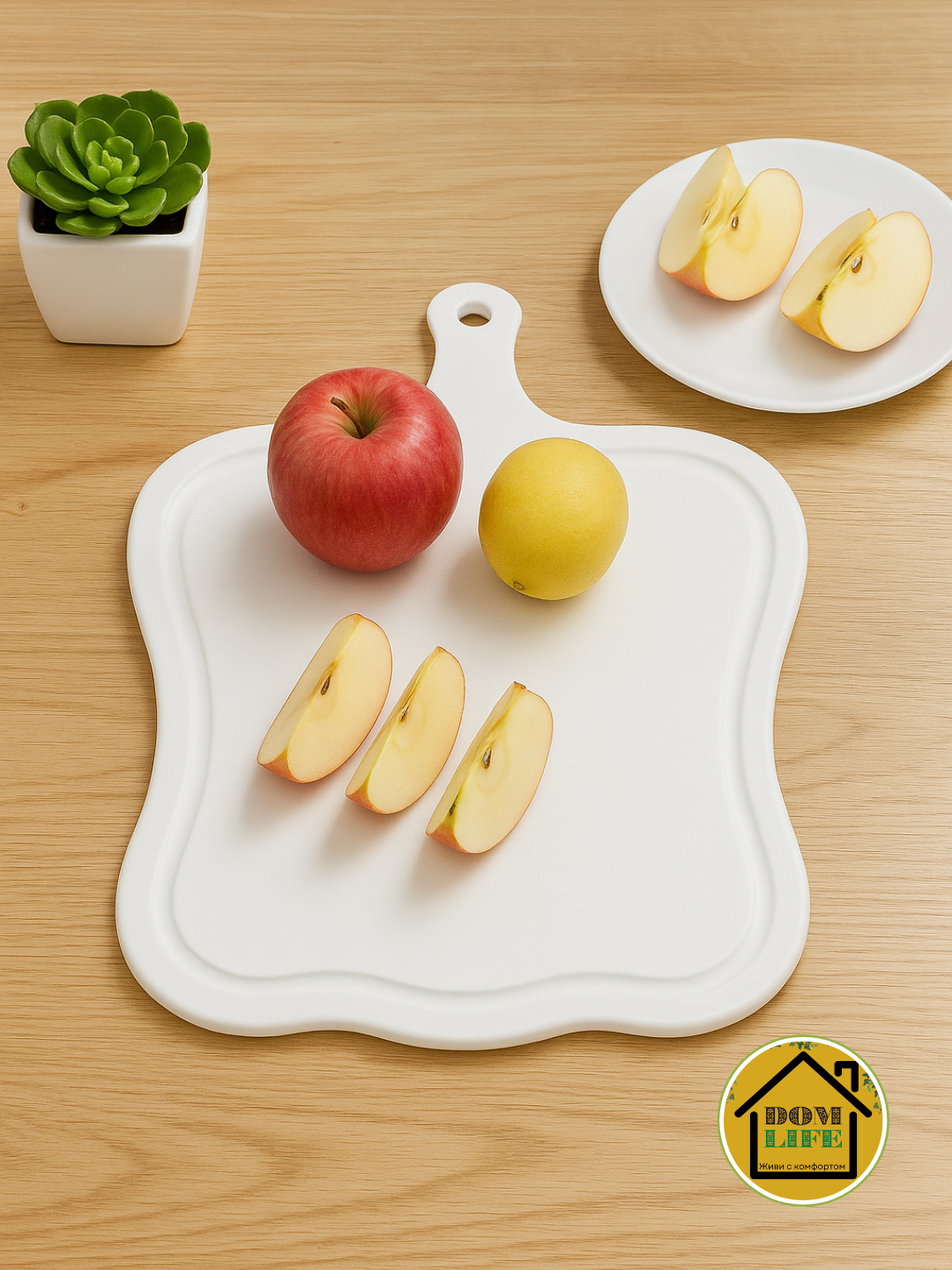 Разделочная доска "Arbuz", пластик, фигурная, влагостойкая, белая — фото 1