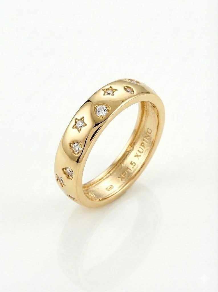 Кольцо обручальное, Swarovski Zirconia