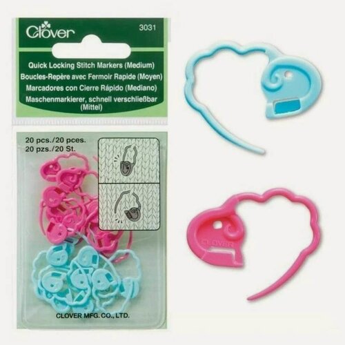 Изображение товара Маркеры для вязания замковые 20х13 мм 20 шт Clover, Кловер (3031)