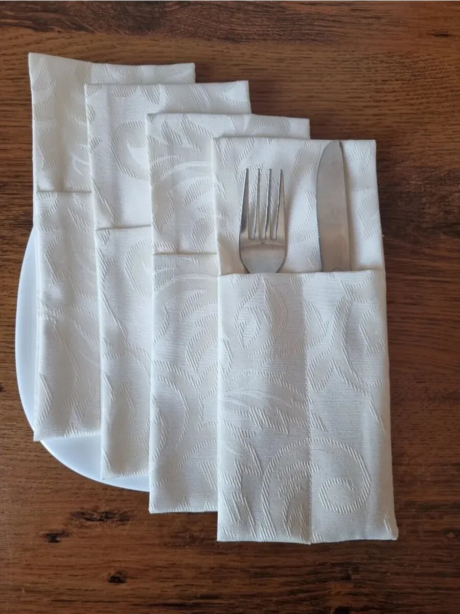 Элегантные конверты для сервировки, молочные, 4 шт.