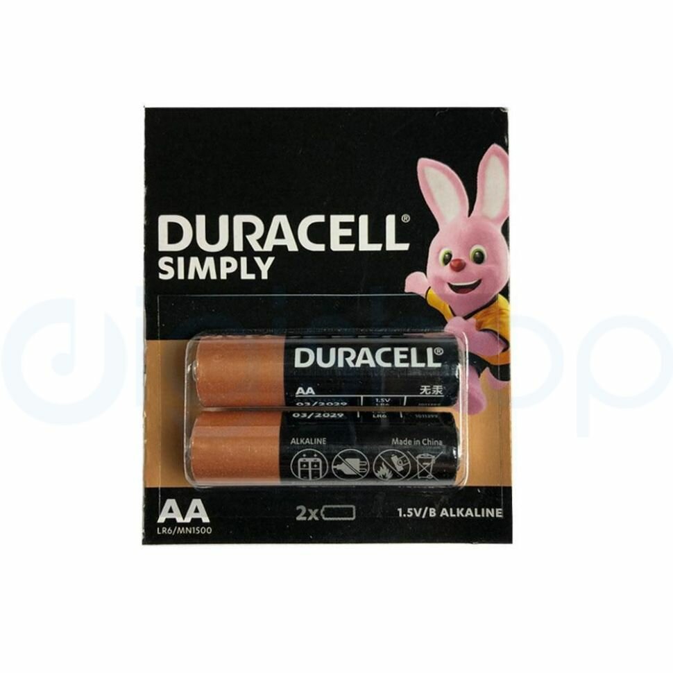 Батарейки Duracell AA, 2 в 1 для игрушки, часы, фонар и прочее