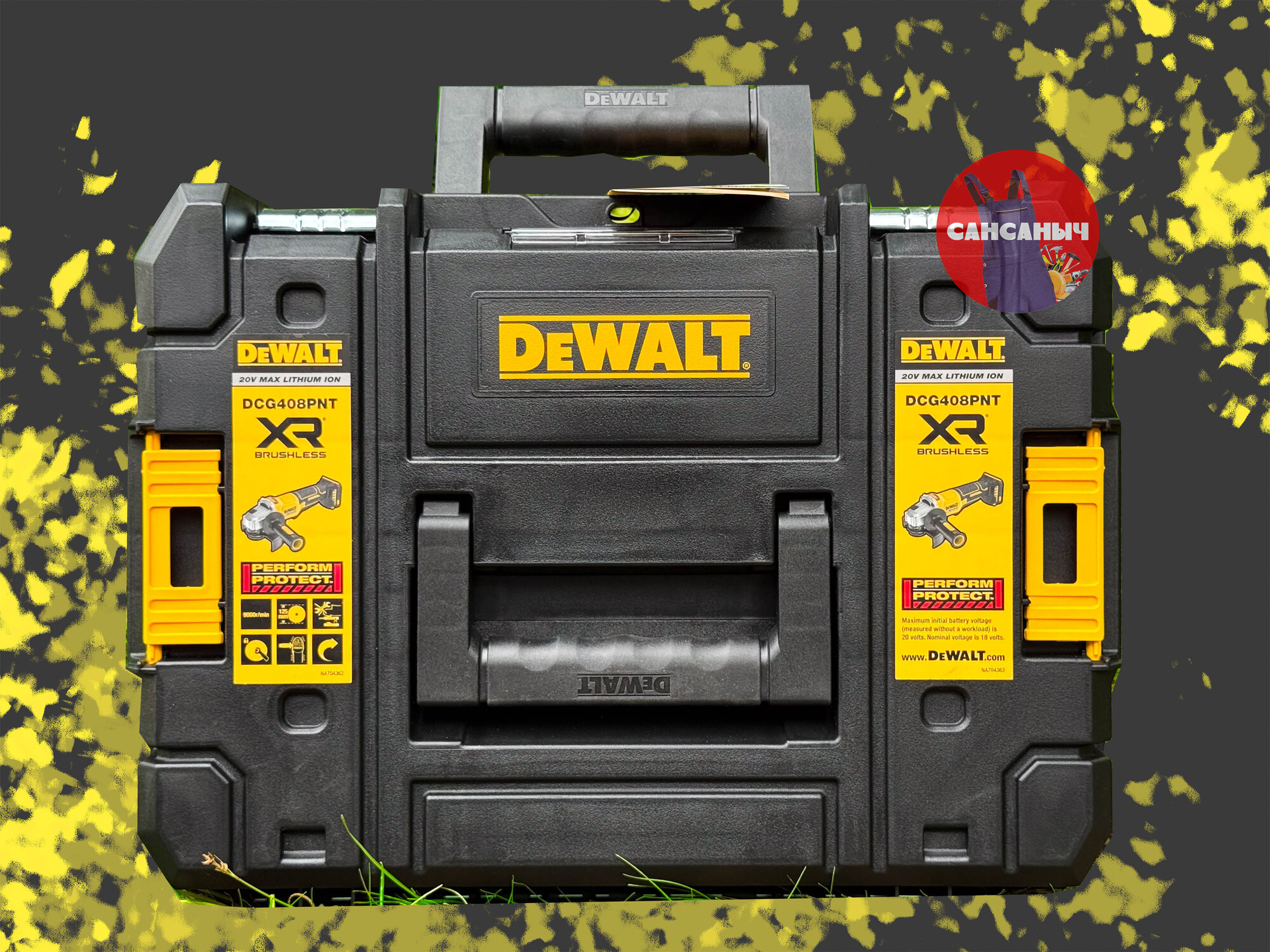 Болгарка аккумуляторная DEWALT DCG408PNT 20B, бесщеточный, в кейсе