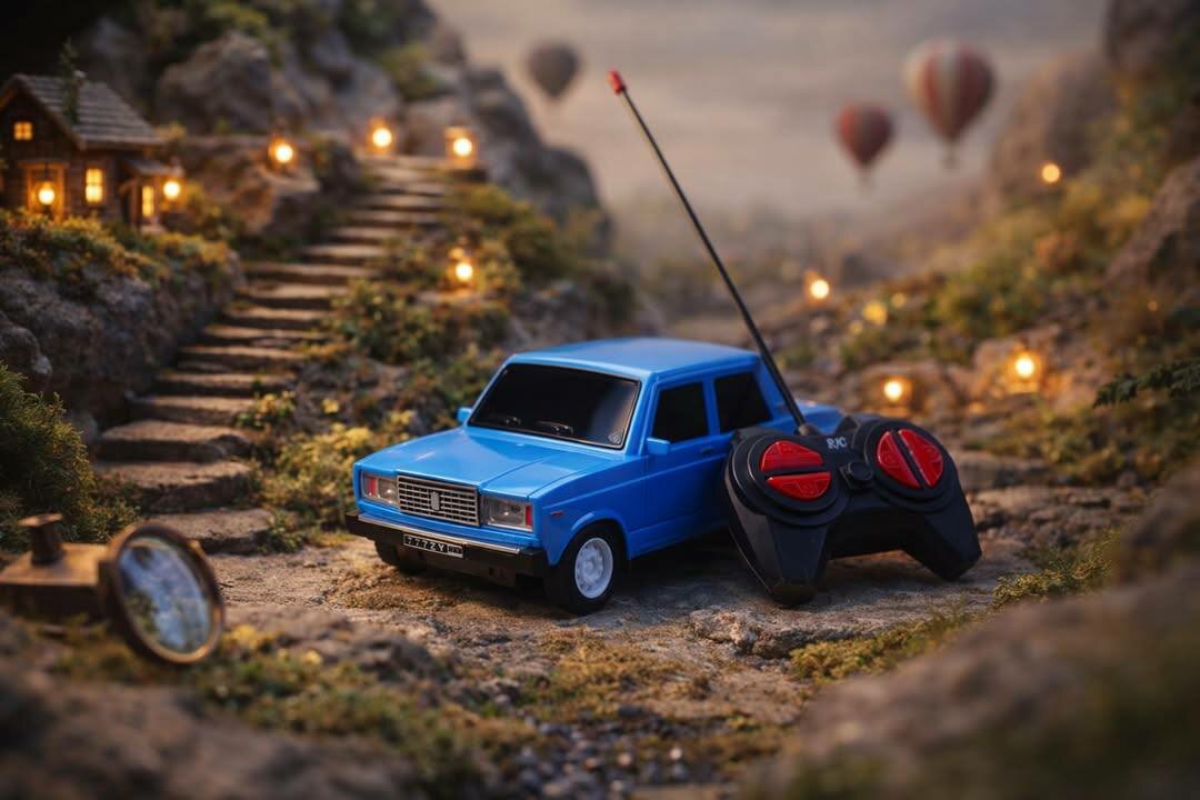 Радиоуправляемая машина "Жигули", масштаб 1:21, синяя, для детей от 5 лет