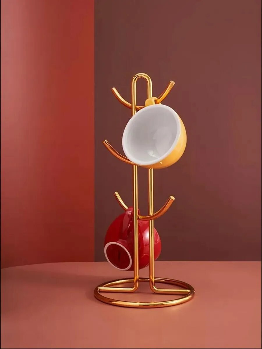 Настольная подставка для кружек ", золотистого цвета, многофункциональная