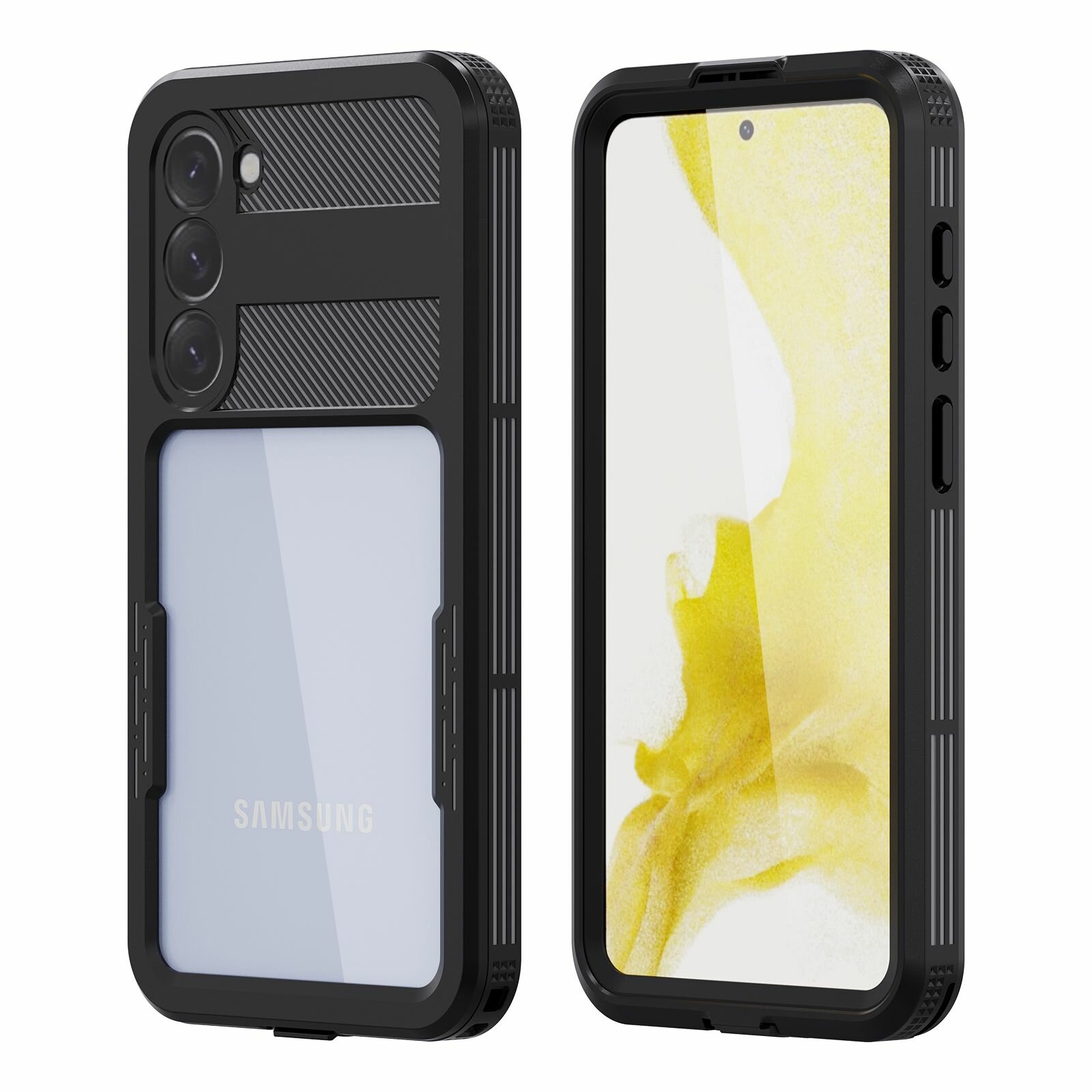 Чехол для Samsung S23+ Микки Бич пластик черный