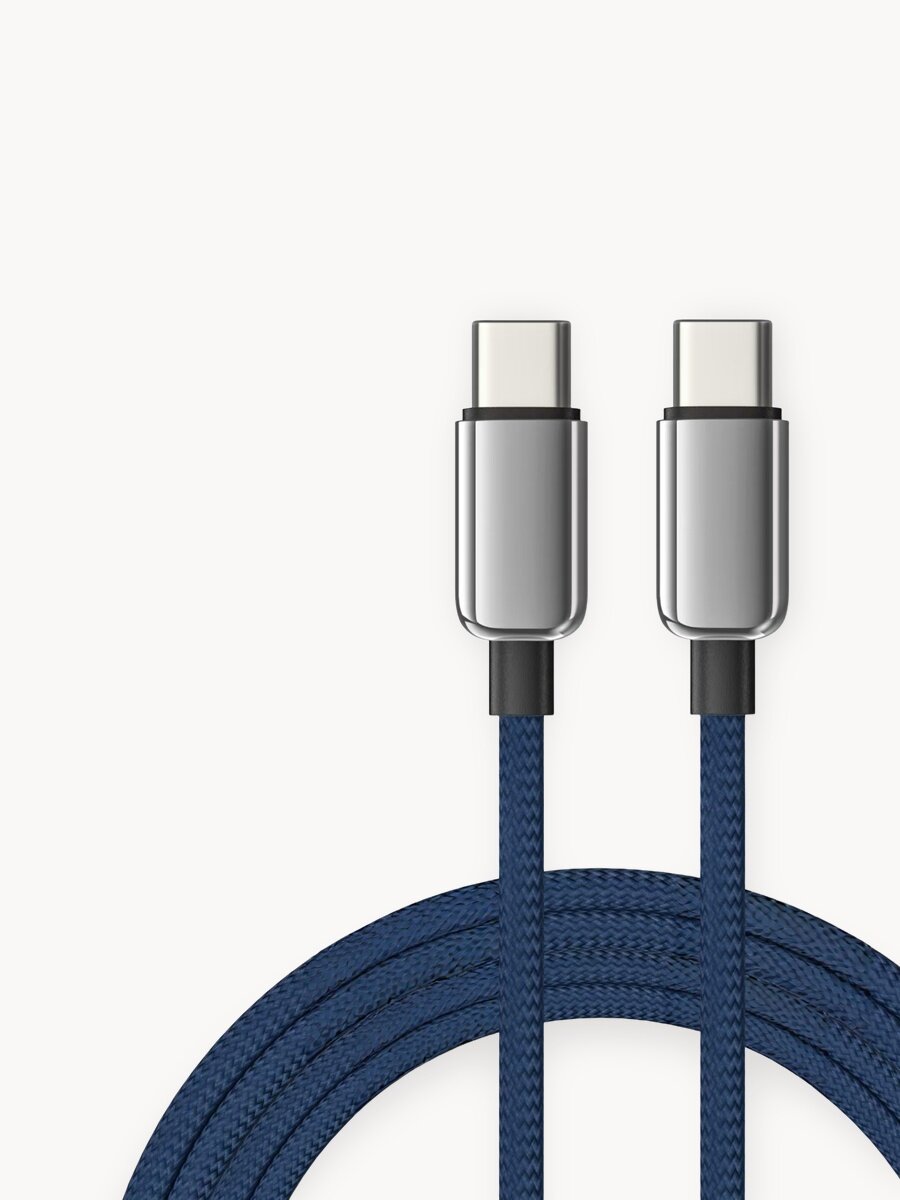 Кабель быстрой зарядки Type-C - Type-C, 65W 5A, синий