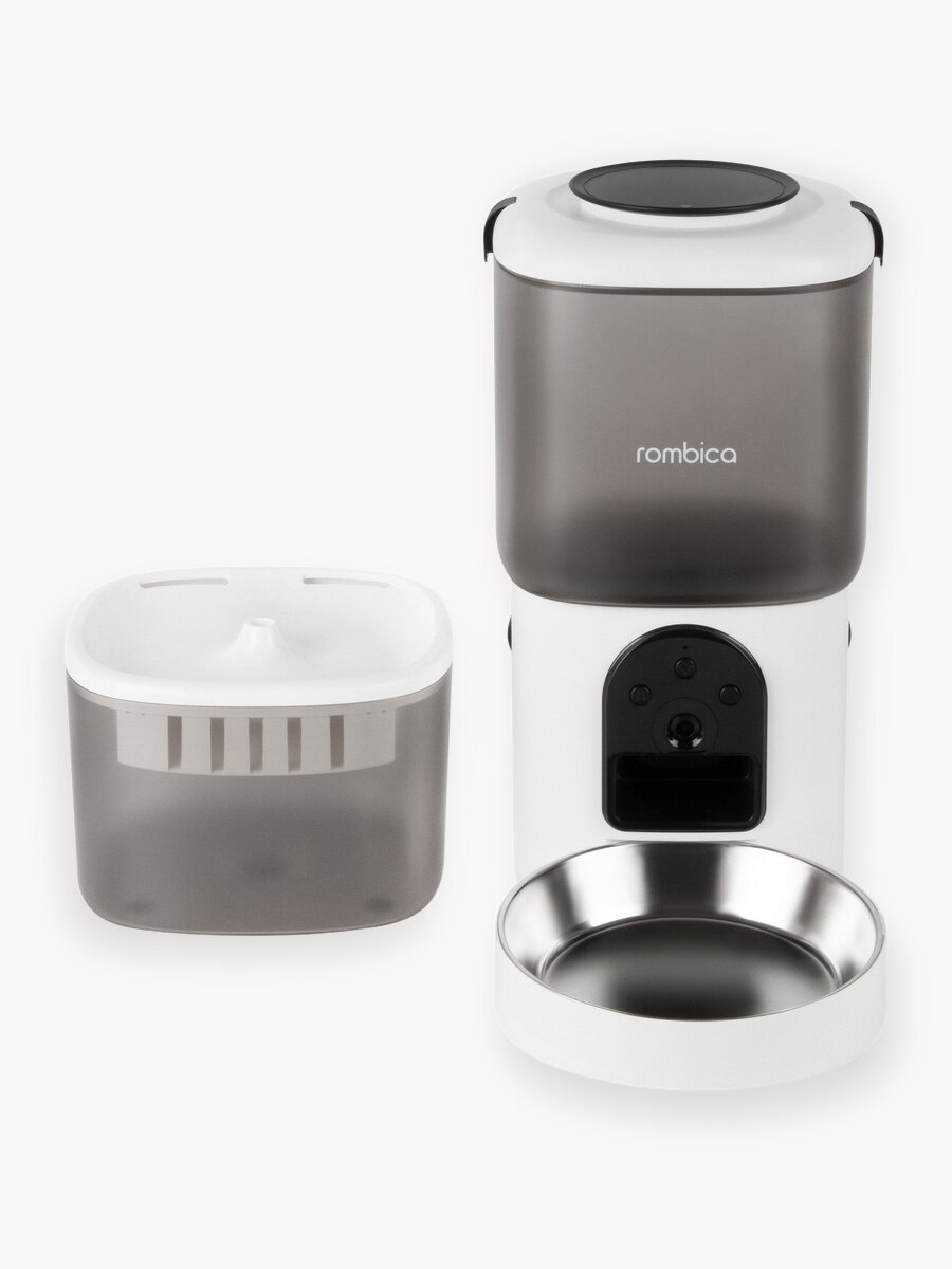 Умная автоматическая кормушка и поилка для кошек и собак с камерой и Wi-Fi Rombica myPet Bruno 4,5 литра