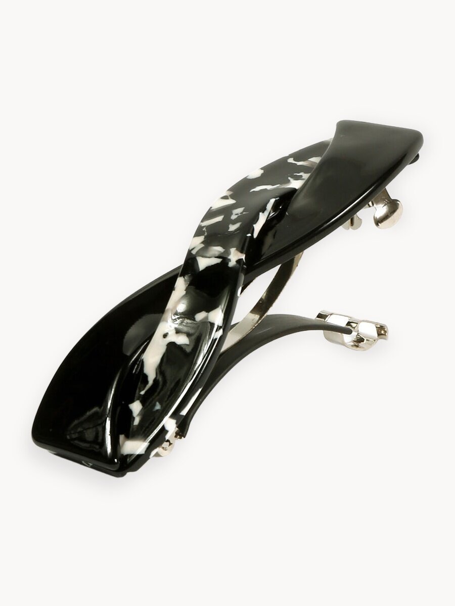 Заколка-автомат "Леопард", для женщин, 8,5см, пластик, черный глянец