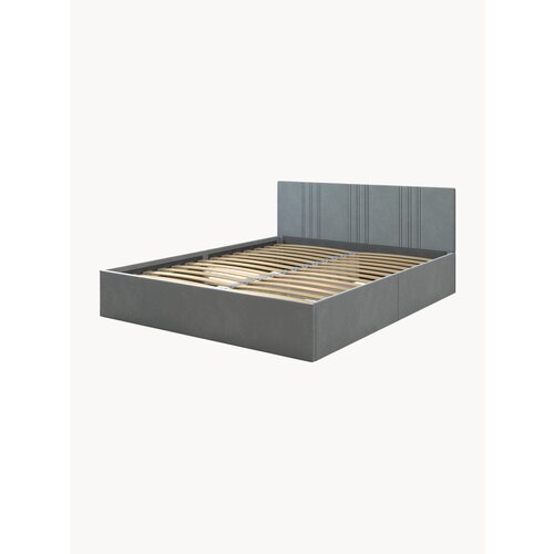 Кровать двуспальная Роуз 160х200 см основание в комплекте цвет светло-серый 16799₽