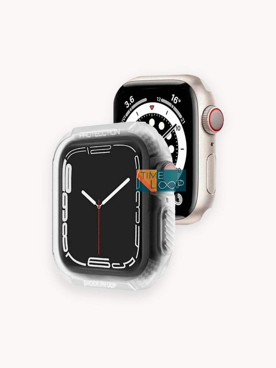 Чехол силиконовый на Apple Watch 1-9, SE, SE2 38 мм 40 мм 41 мм