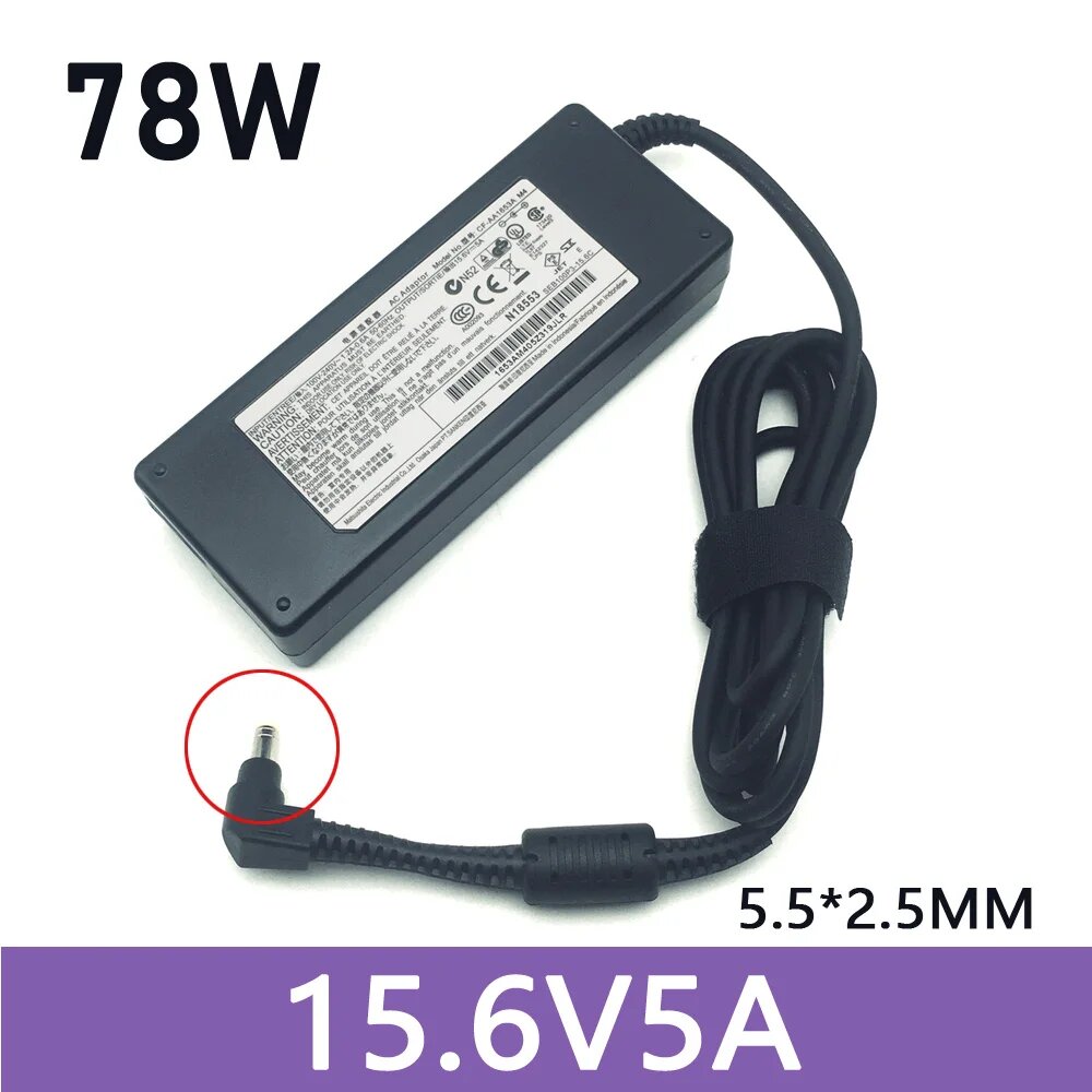 Адаптер переменного тока для Panasonic Toughbook CF-25 CF-27 CF-28 CF-A1653 CF-AA1639A 15,6 В 5A, EU