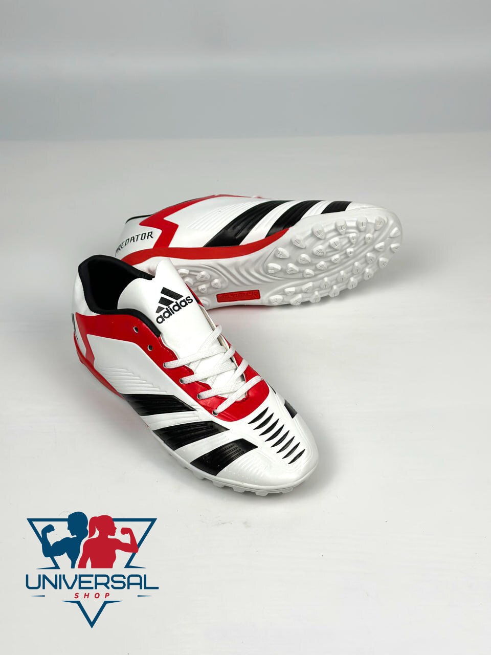 Сороконожки adidas, размер 40, белый-красный