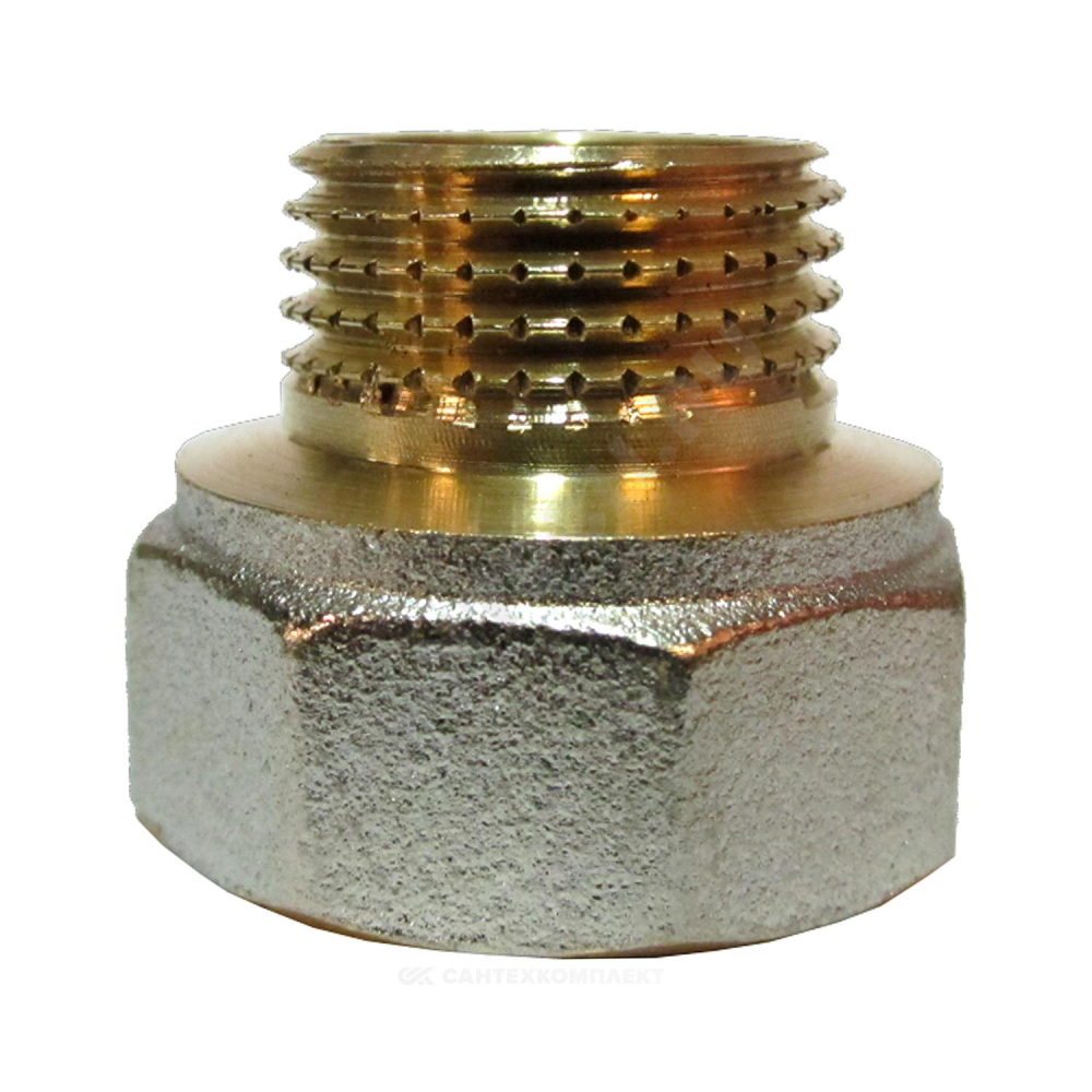 Переход реборда латунь никель ДУ 20Х15  3 4 Х1 2   ВР НР AQUASFERA 9021 01   2 шт 