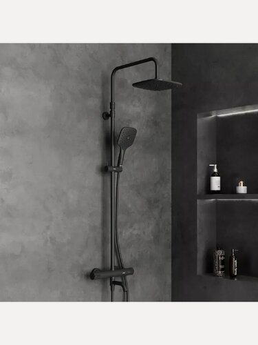 Изображение товара Душевая система с тропическим душем и термостатом Damixa Aurora