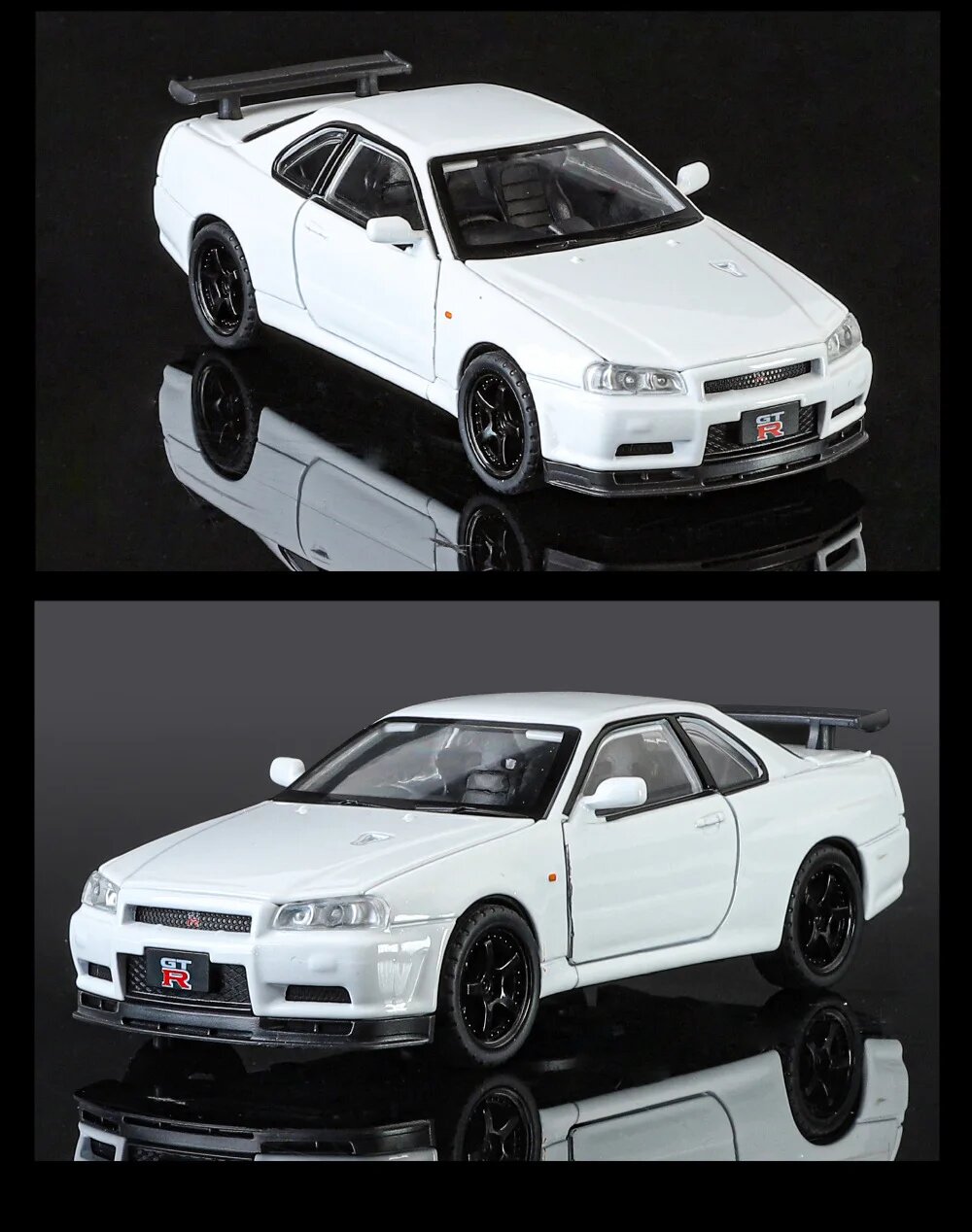 Машинка Jinlifang Fast and Furious Nissan Skyline GT-R 34, масштаб 1:32 , БЕЛЫЙ СВЕТ