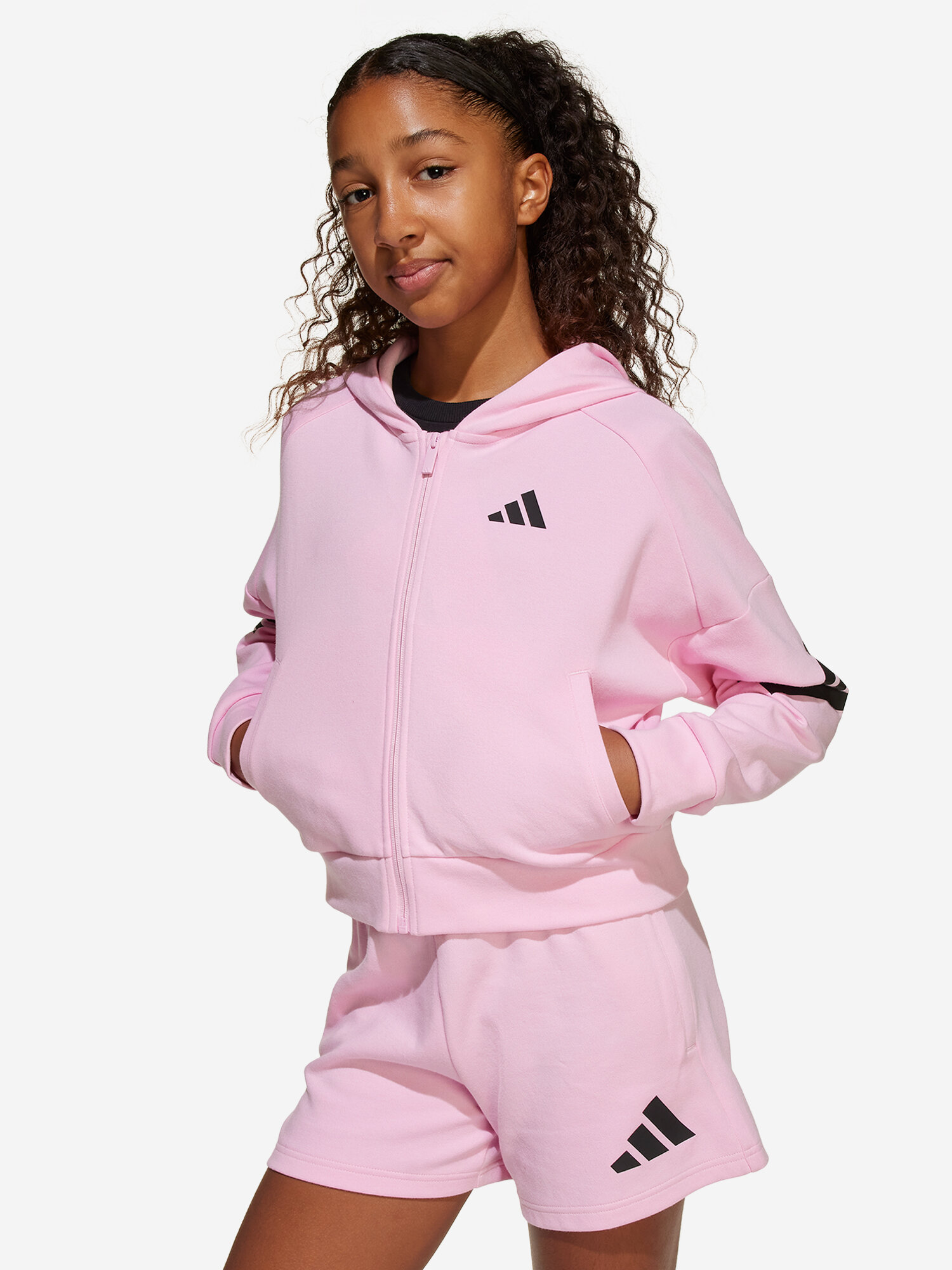 Толстовка adidas, размер 140, розовый
