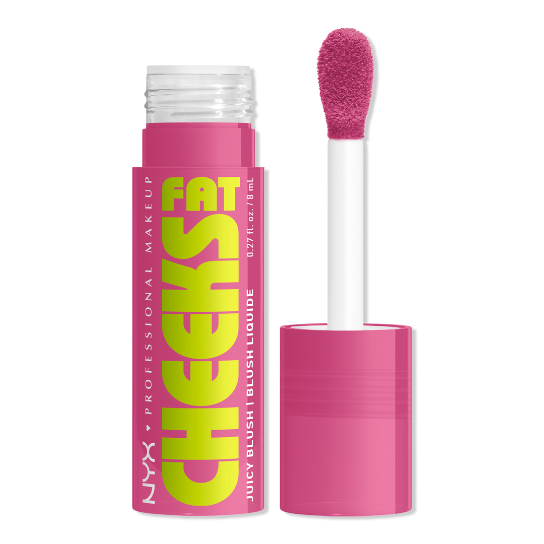NYX Professional Makeup Fat Cheeks Dewy Liquid Blush – жидкие румяна с влажным сияющим эффектом для ярких и увлажнённых щёк - Plum Pop