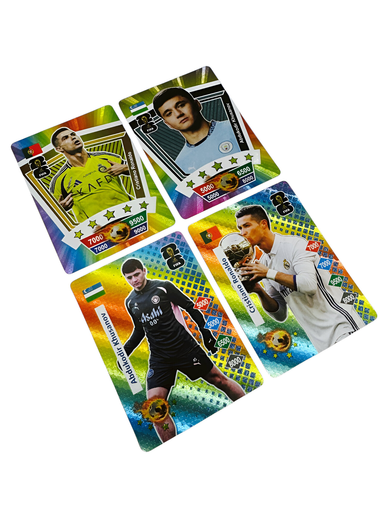 Карточный набор FIFA «World Football Stars» 55 шт — Khusanov, Fayzullaev, CR7 и любимые футбольные звёзды в твоих руках!