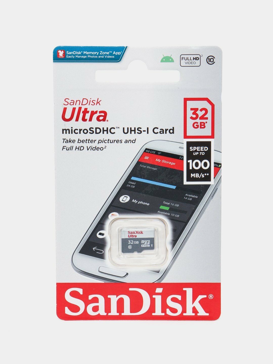 Флешка Sandisk 32 ГБ адаптер и для телефонов Redmi и Samsung