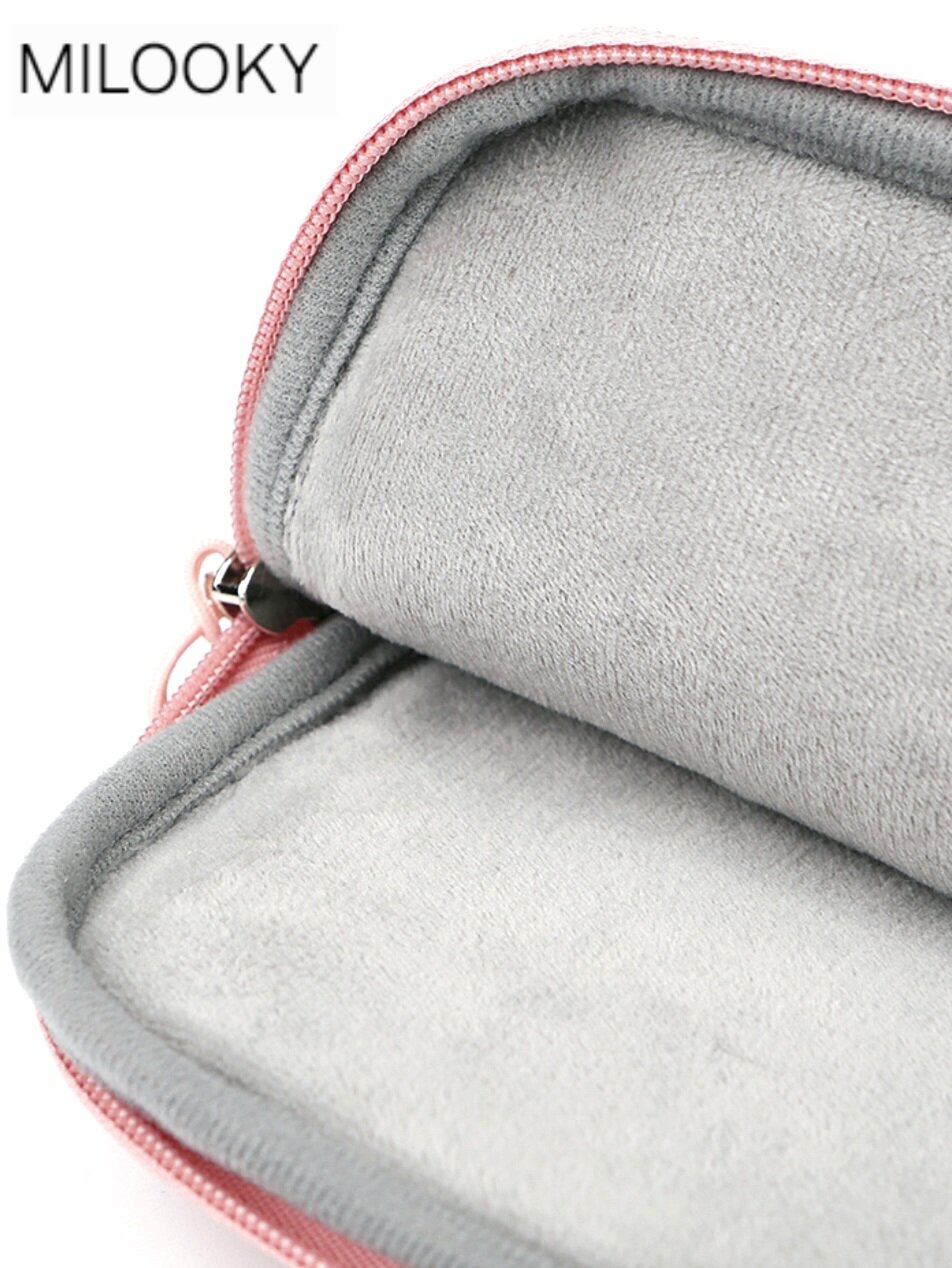 Сумка Milooky, для ноутбука, полиэстер, внешнее отделение, плечевой ремень, розово-серый — фото 1