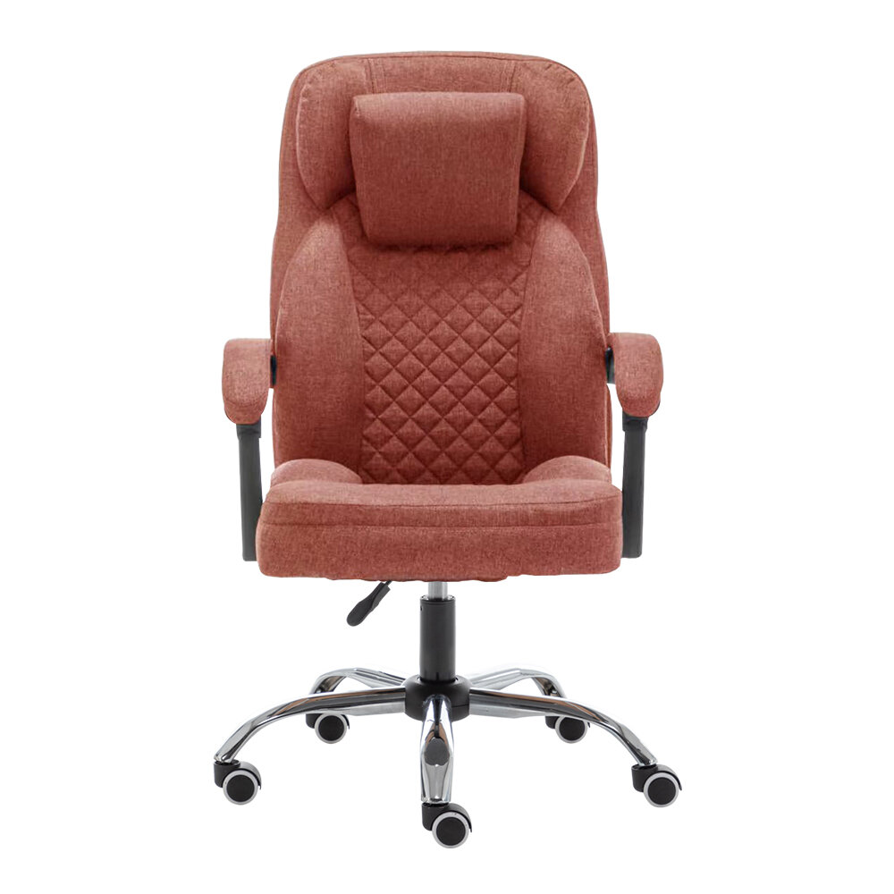 Кресло офисное льняная ткань с массажем и подставкой для ног