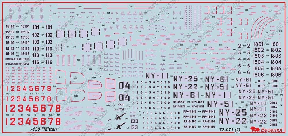 72-071 Деколь (Декаль) для сборной модели "Яковлев Як-130" 1/72 (BEGEMOT) — фото 1