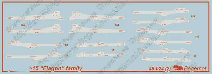 48-024 Деколь (Декаль) для сборной модели "Сухой Су-15" 1/48 (BEGEMOT) — фото 1