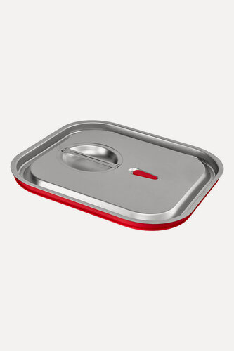 Изображение товара Крышка для гастроёмкости из нержавеющей стали Bufett GN 2/3 с силиконовым уплотнителем и клапаном, 641626