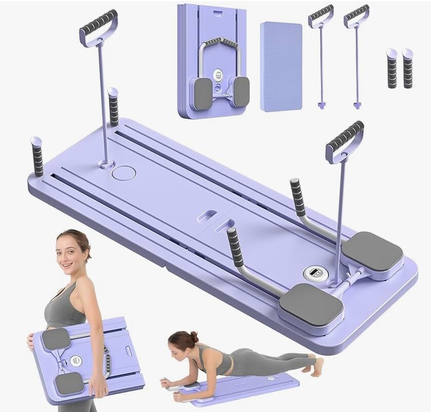 Фитнес тренажер доска для отжиманий MK1 6в1, с электронным табло, экспандером, раздвижной, складной