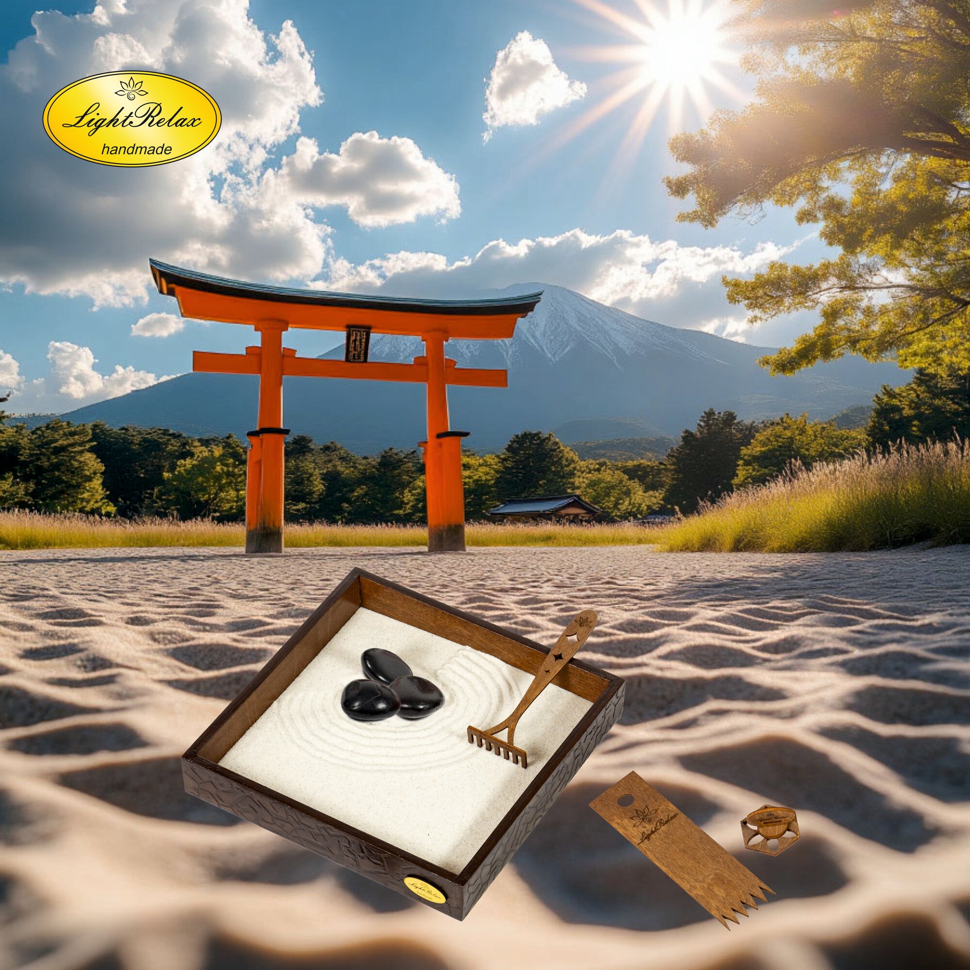 Настольный сад камней "Дзен классик" цвет "венге" — фото 1