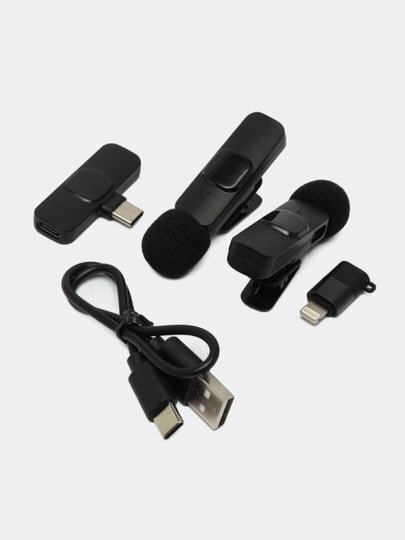 Микрофон для телефона, петличка, K9, для смартфона, для iPhone и Android, 2 шт — фото 1