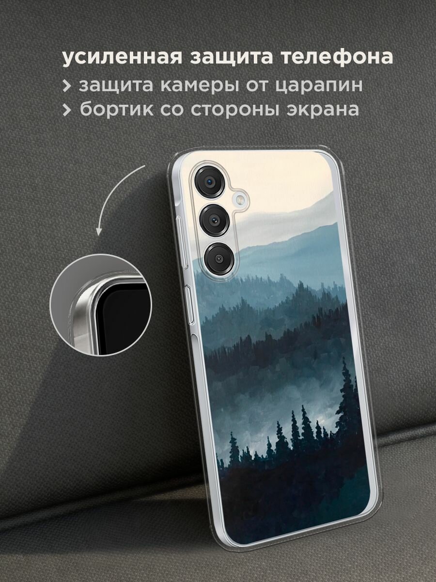 Чехол на Samsung Galaxy A16 / Самсунг А16 с принтом Туманные горы — фото 1