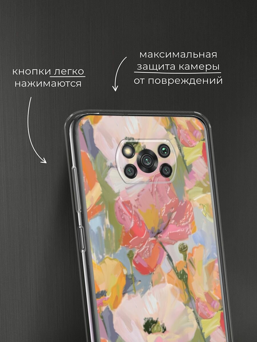 Чехол на Xiaomi Poco X3/X3 Pro / Поко X3/X3 Pro с принтом "Акварельные анемоны" — фото 1