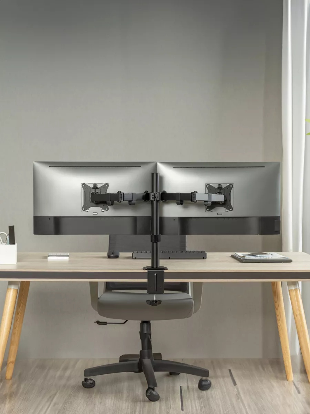 Кронштейн для двух мониторов FL-dm001db, для 13-32", настольный, грузоподъёмность 20кг