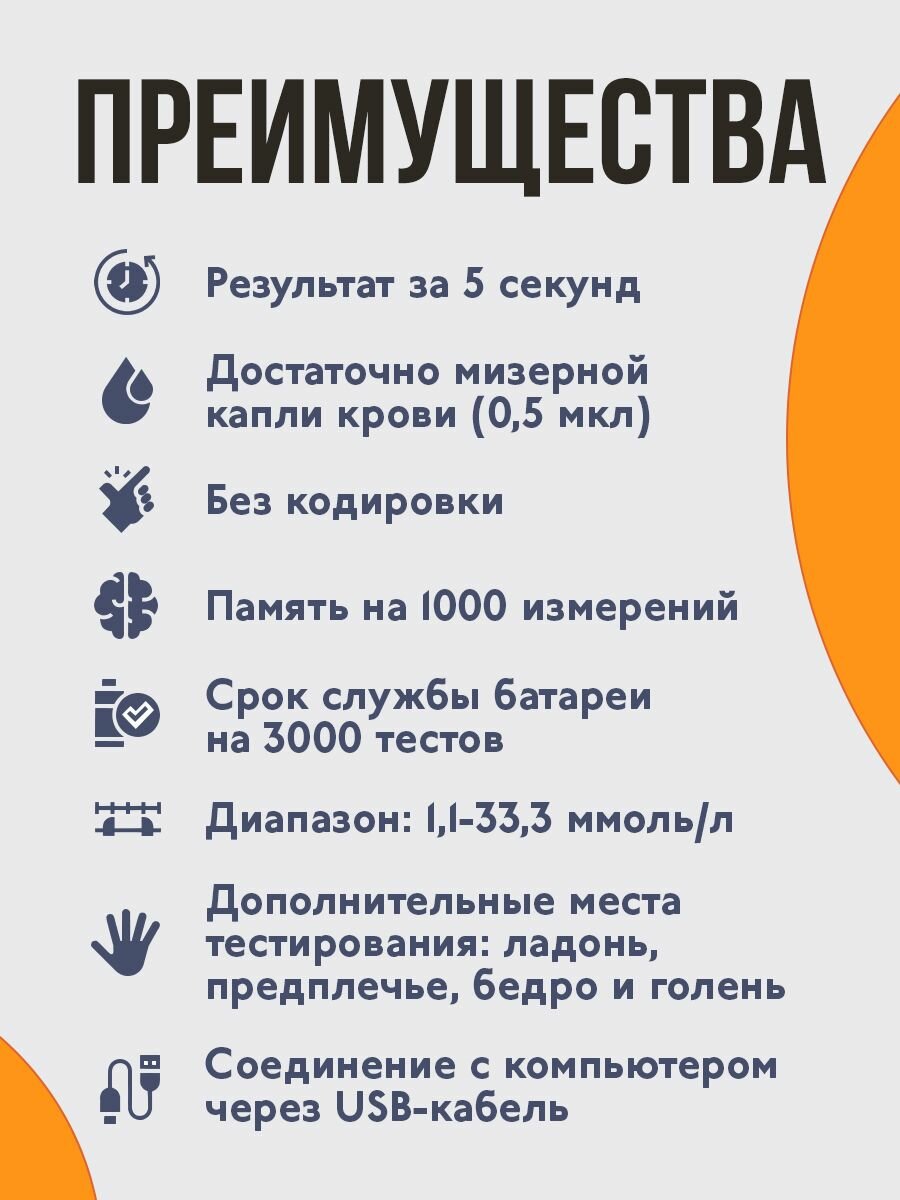 Изображение Глюкометр CareSens N (КеаСенс Н), измеритель сахара в крови для диабетиков