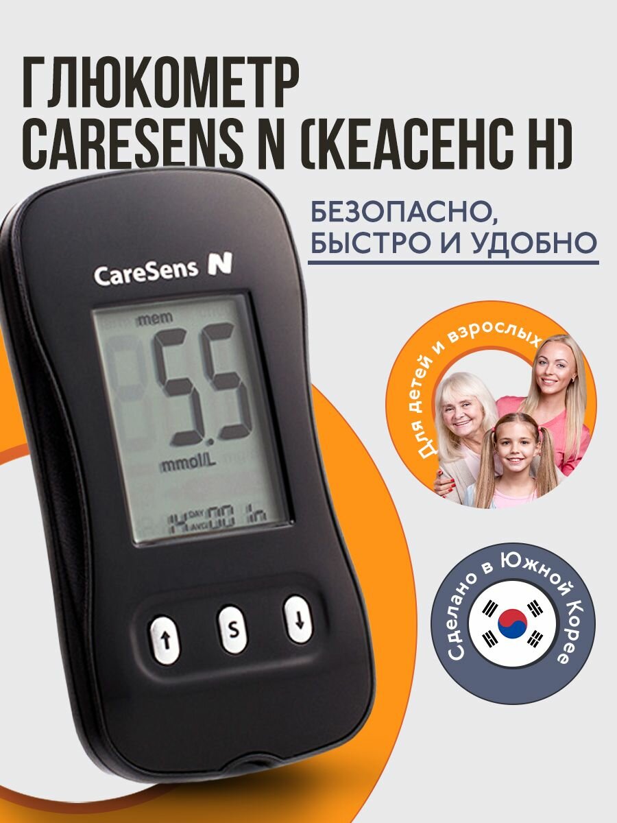 Фотографии Глюкометр CareSens N (КеаСенс Н), измеритель сахара в крови для диабетиков