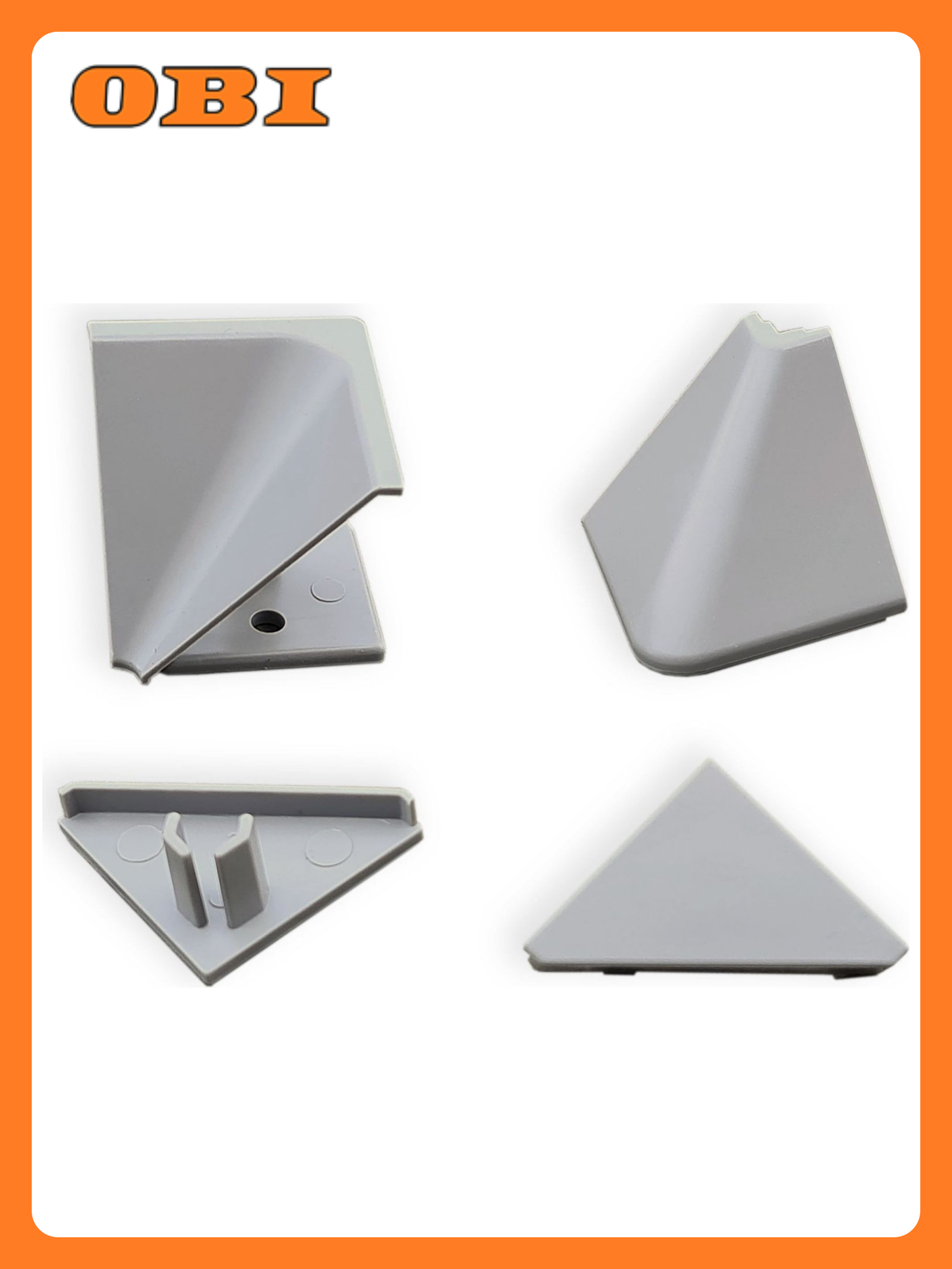 Заглушки для плинтуса пластик матовая поверхность комплект 4 шт цвет серый