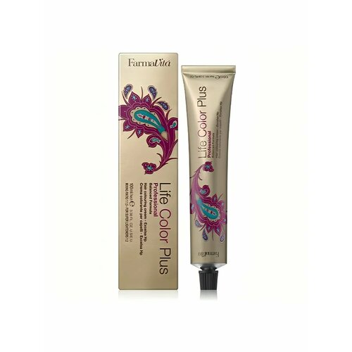 фото Краска для волос farmavita hair coloring life color plus prof, перманентный краситель с низким содержанием аммиака, 8.03