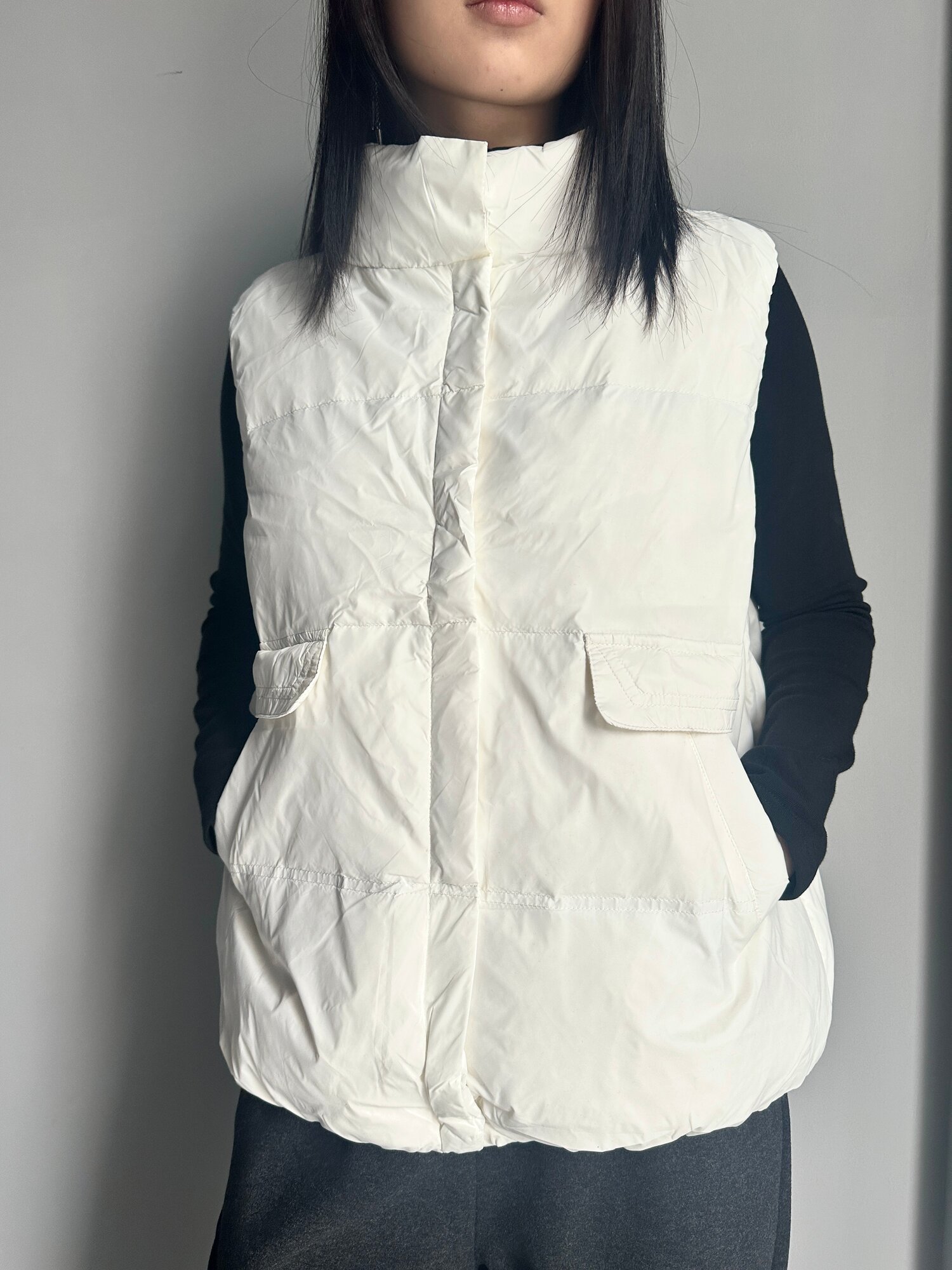 Жилет INK Белый, черный, бежевый, размер M, белый — фото 1