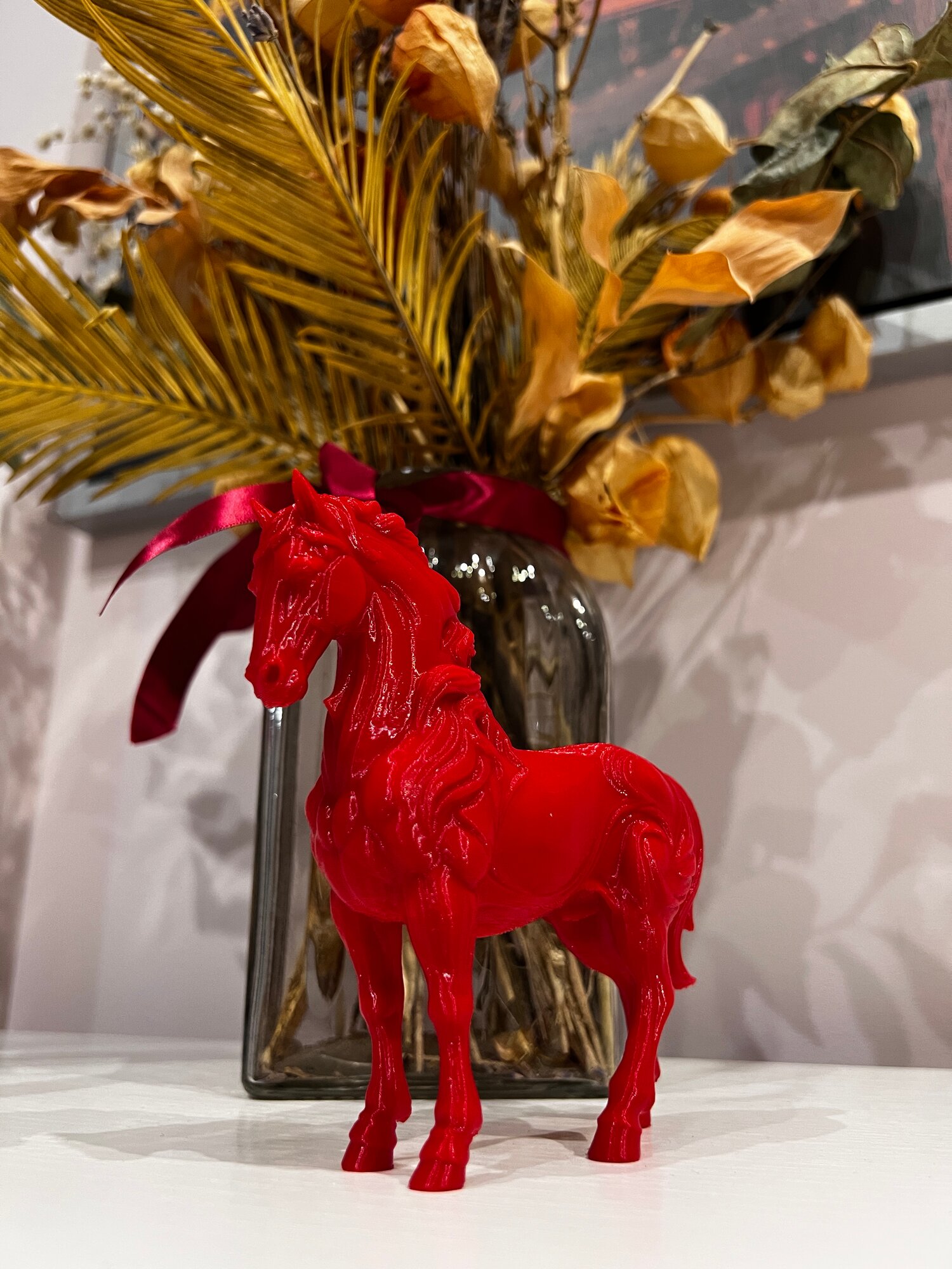 Лошадь символ 2026 года (3д-печать цвет: красный пластик)