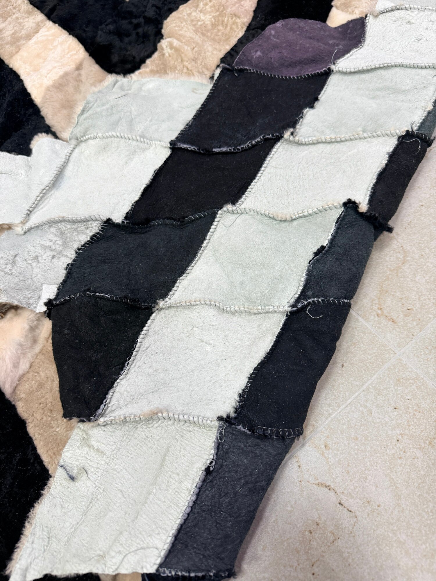 Покрывало меховое ковер из шкуры овчины — фото 1