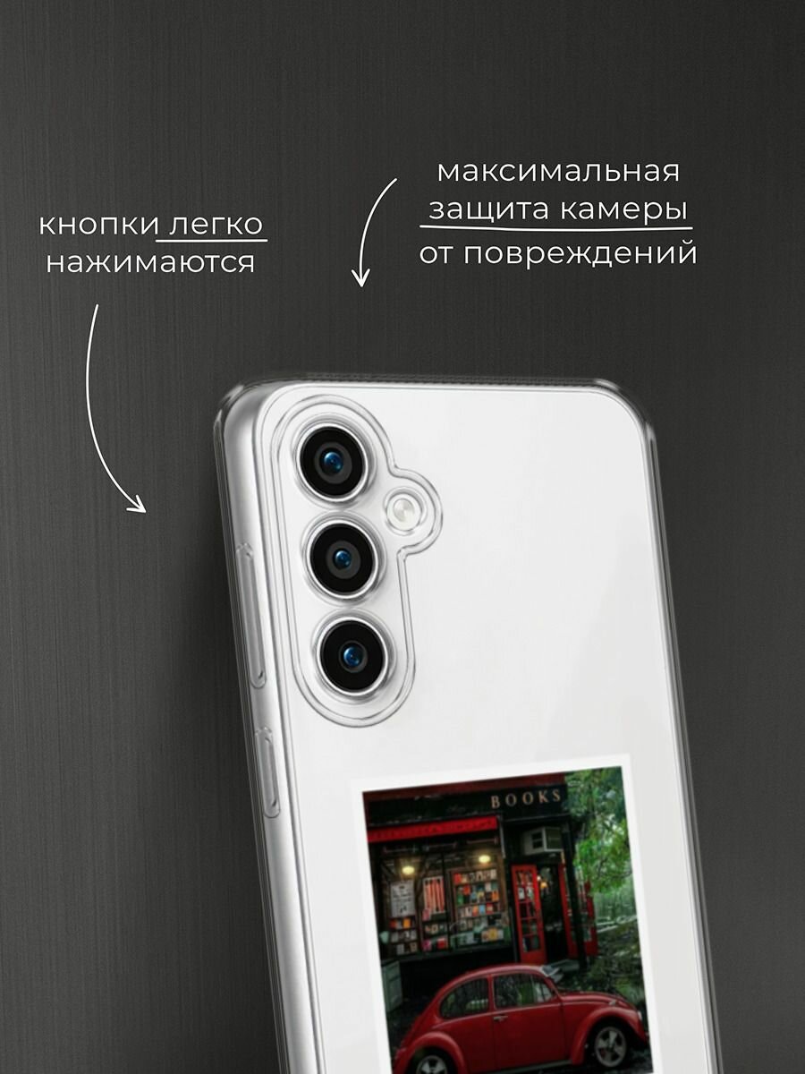 Чехол на Samsung Galaxy S23 FE 5G / Самсунг Галакси S23 FE 5G с принтом Осенний палароид красный — фото 1